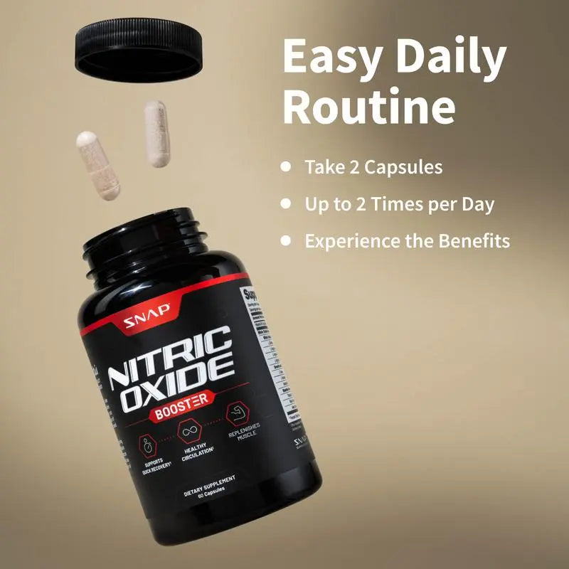 Boost Your Performance with Snap Supplements - Nitric Oxide Beets + Booster 60Ct Bundle - Natural Energy & Recovery Formula