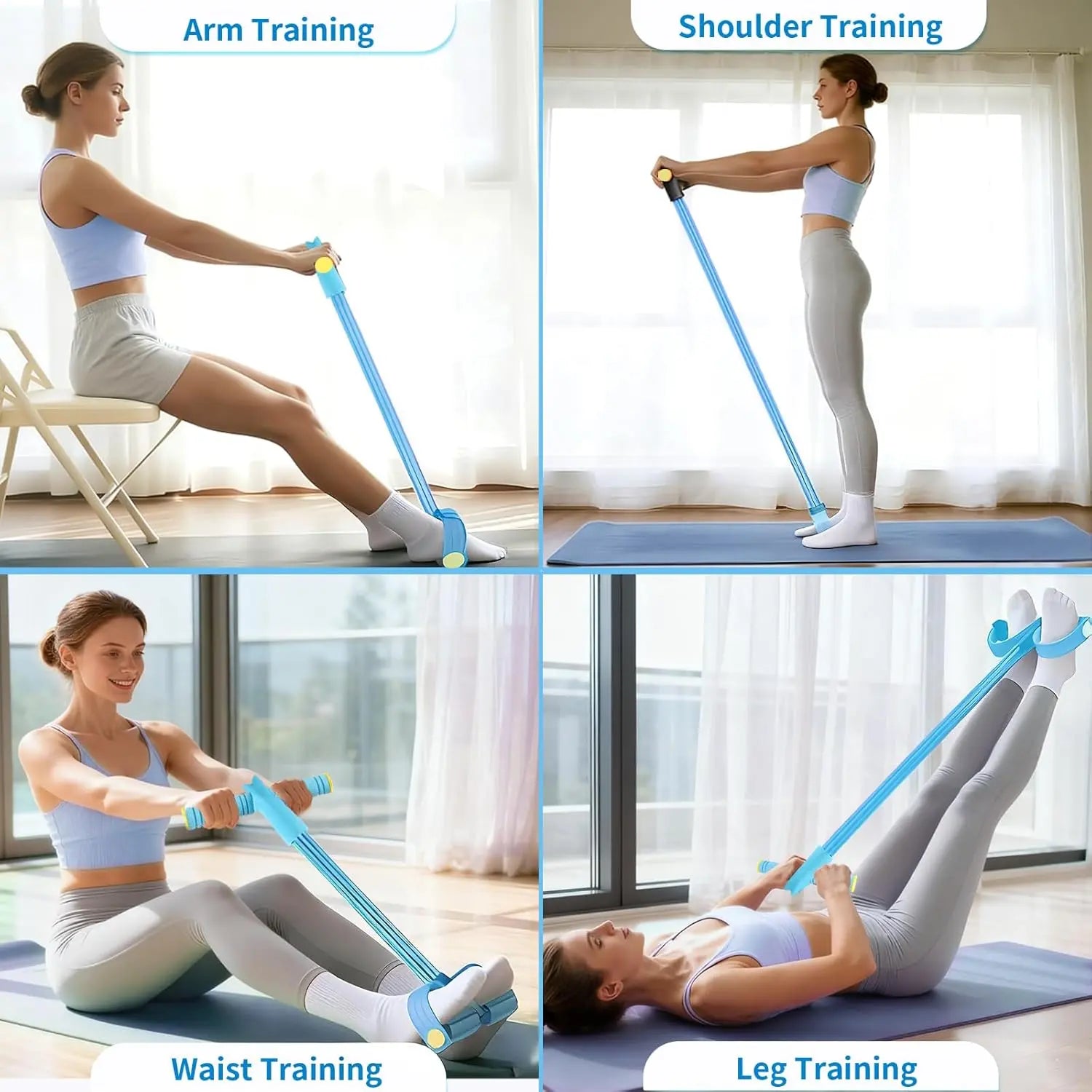 Elevate Your Home Workouts with the Fitness Resistance Bands Foot Ankle Puller Trainer - Perfect for Strength and Body Shaping