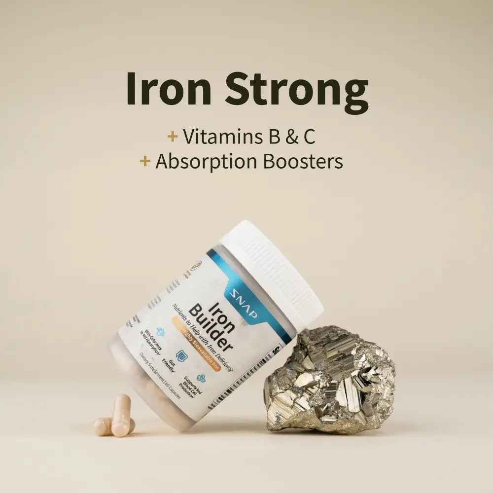 Elevate Your Energy with Snap Supplements Iron Builder - 60 Natural Capsules for Immune Support and Enhanced Vitality!